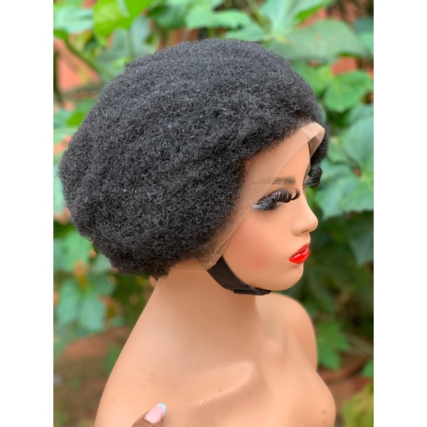 Full Lace Dyeable Human Hair Afro kinky hair, Hand Tied Afro Wig type