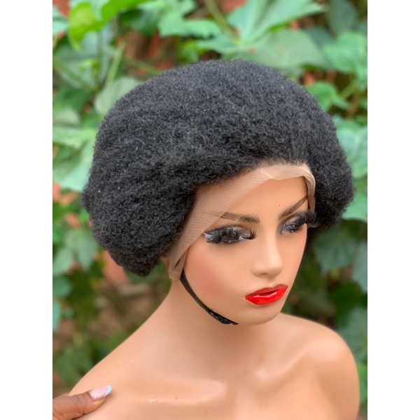 Full Lace Dyeable Human Hair Afro kinky hair, Hand Tied Afro Wig type