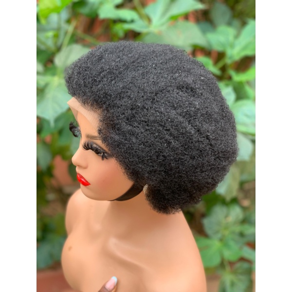 Full Lace Dyeable Human Hair Afro kinky hair, Hand Tied Afro Wig type