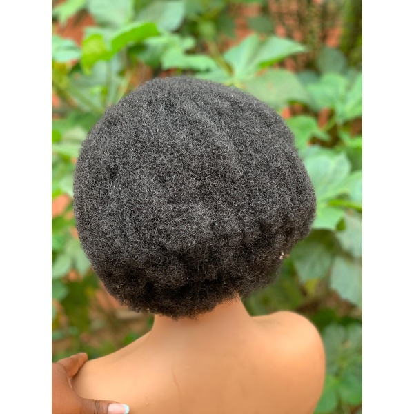 Full Lace Dyeable Human Hair Afro kinky hair, Hand Tied Afro Wig type