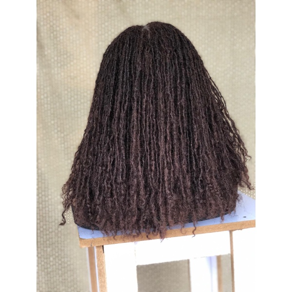 Brown Dyeable Human Hair Full Lace Sister locks DreadLocks wig Braided Wigs, braids wigs, lace wig, sister locs, lace Front wig