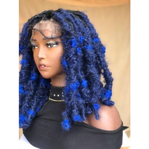 Braided Wig, Bob distressed locs wig,handmade,braids wig, wig for Black women, butterfly locs,14 inches,free shipping