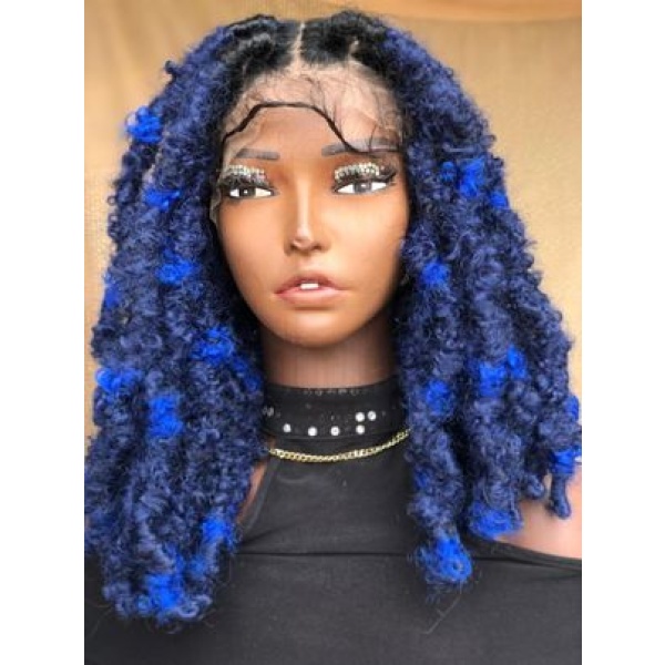 Braided Wig, Bob distressed locs wig,handmade,braids wig, wig for Black women, butterfly locs,14 inches,free shipping