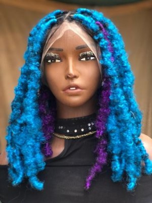 Full lace Braided Wig, Bob distressed locs wig,handmade,braids wig, wig for Black women, butterfly locs,14 inches,free shipping