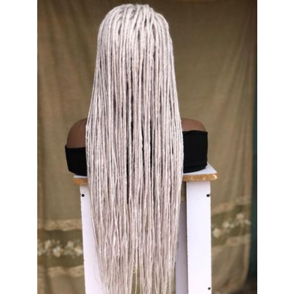 Lisa bonnet inspired locs braid wig for black women gift for women full lace front wig dreadlock faux loc platinum blonde