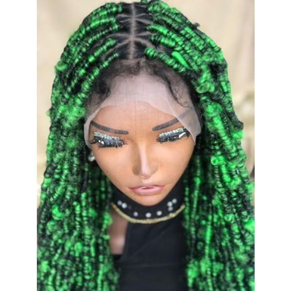 Green braided wigs best sale