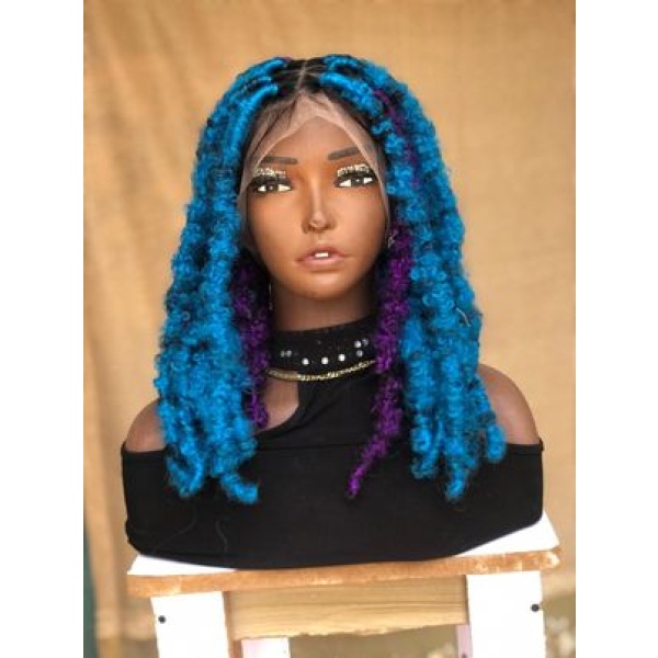 Full lace Braided Wig, Bob distressed locs wig,handmade,braids wig, wig for Black women, butterfly locs,14 inches,free shipping