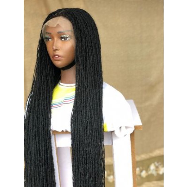 Ready to Ship Sister Locs, Glueless Braided Wig, Braids wig, wig for black women, handmade,skinny locs wig,full frontal, Full lace,closure,Custom made wig