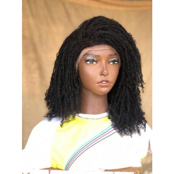 Dyeable Human Hair Full Lace Layered Full Density New Growth Bob Sisterlocs Skinny DreadLocks wig Braided Wigs