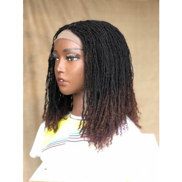 Dyeable Human Hair Full Lace Ombre Bob Sisterlocs Skinny DreadLocks wig Braided Wigs