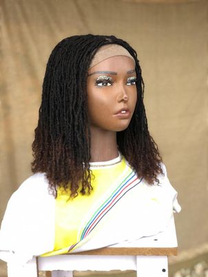 Dyeable Human Hair Full Lace Ombre Bob Sisterlocs Skinny DreadLocks wig Braided Wigs