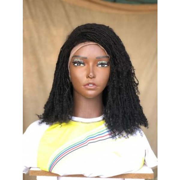 Dyeable Human Hair Full Lace Layered Full Density New Growth Bob Sisterlocs Skinny DreadLocks wig Braided Wigs