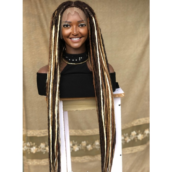 Full Lace Synthetic Dreadlocs Lisa bonnet inspired locs, braid wig for black women.