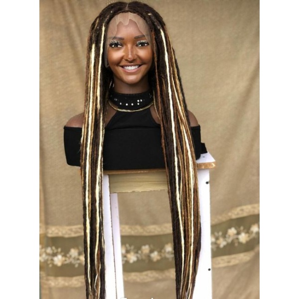 Full Lace Synthetic Dreadlocs Lisa bonnet inspired locs, braid wig for black women.