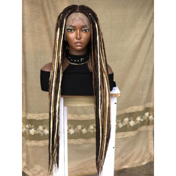 Full Lace Synthetic Dreadlocs Lisa bonnet inspired locs, braid wig for black women.